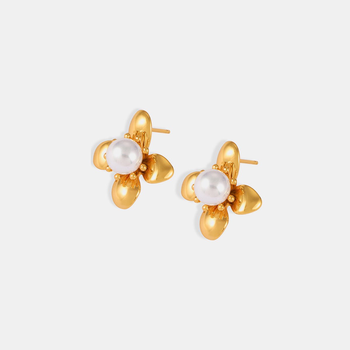 Faux Pearl Flower EarringsEarringsBeach Rose Co.