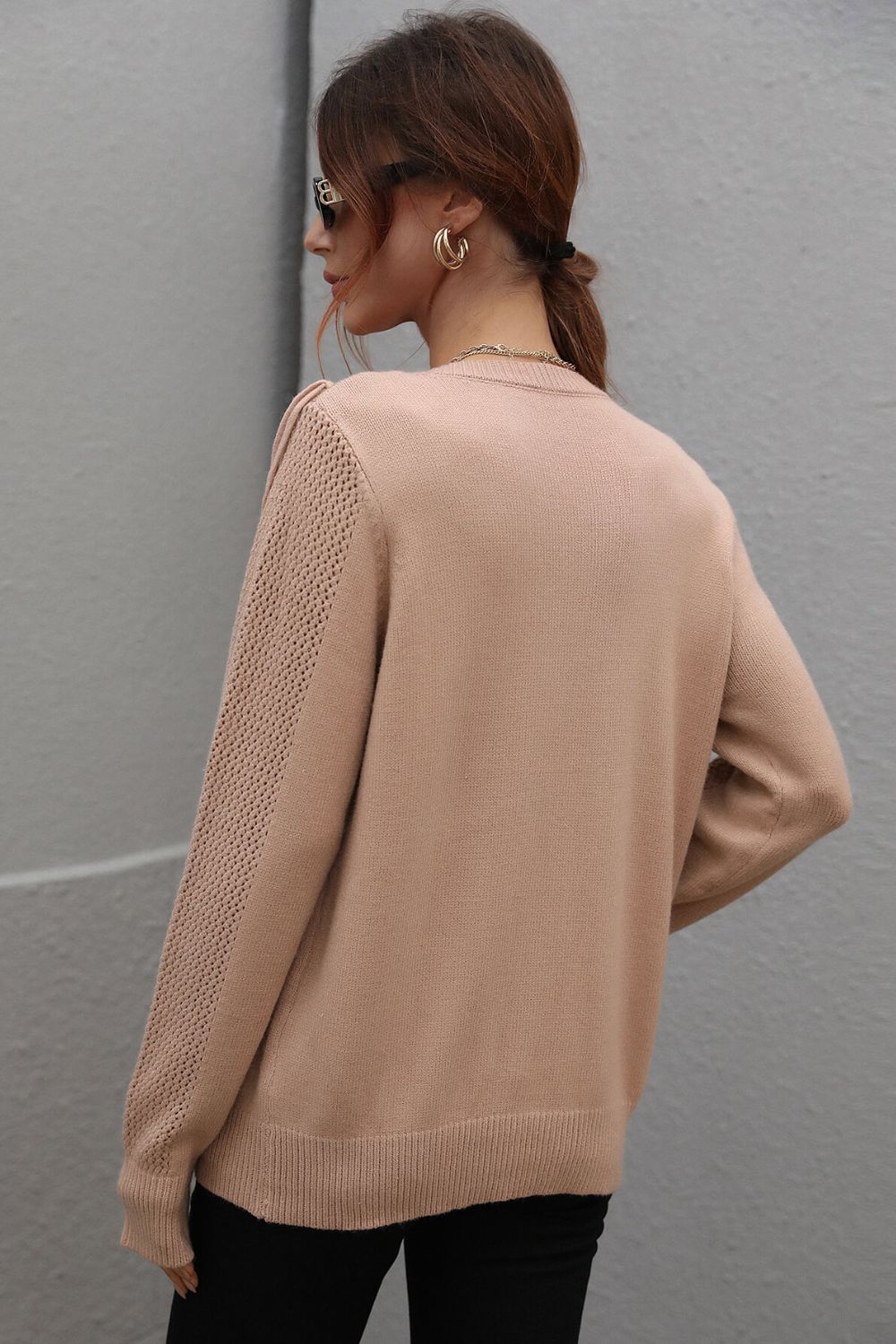 Fringe Detail Long Sleeve Sweater