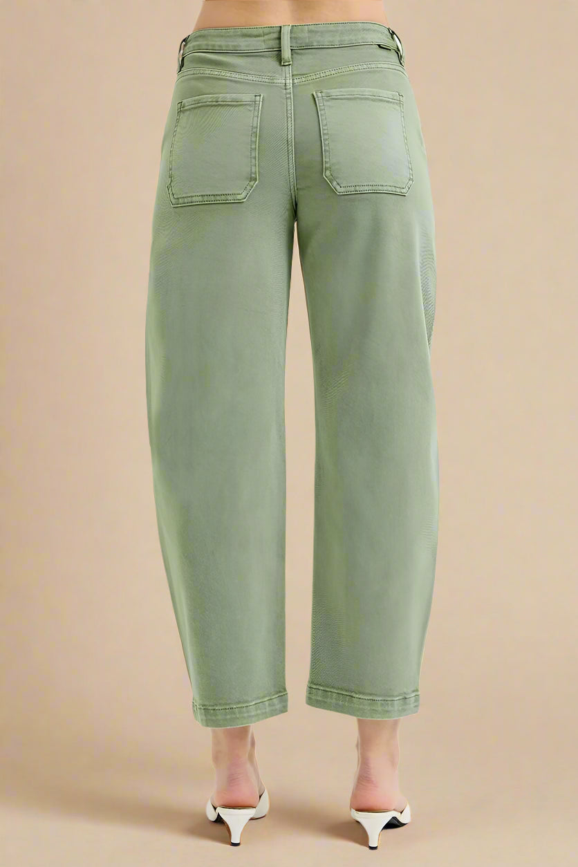 Sage Green Wide Leg Jeans