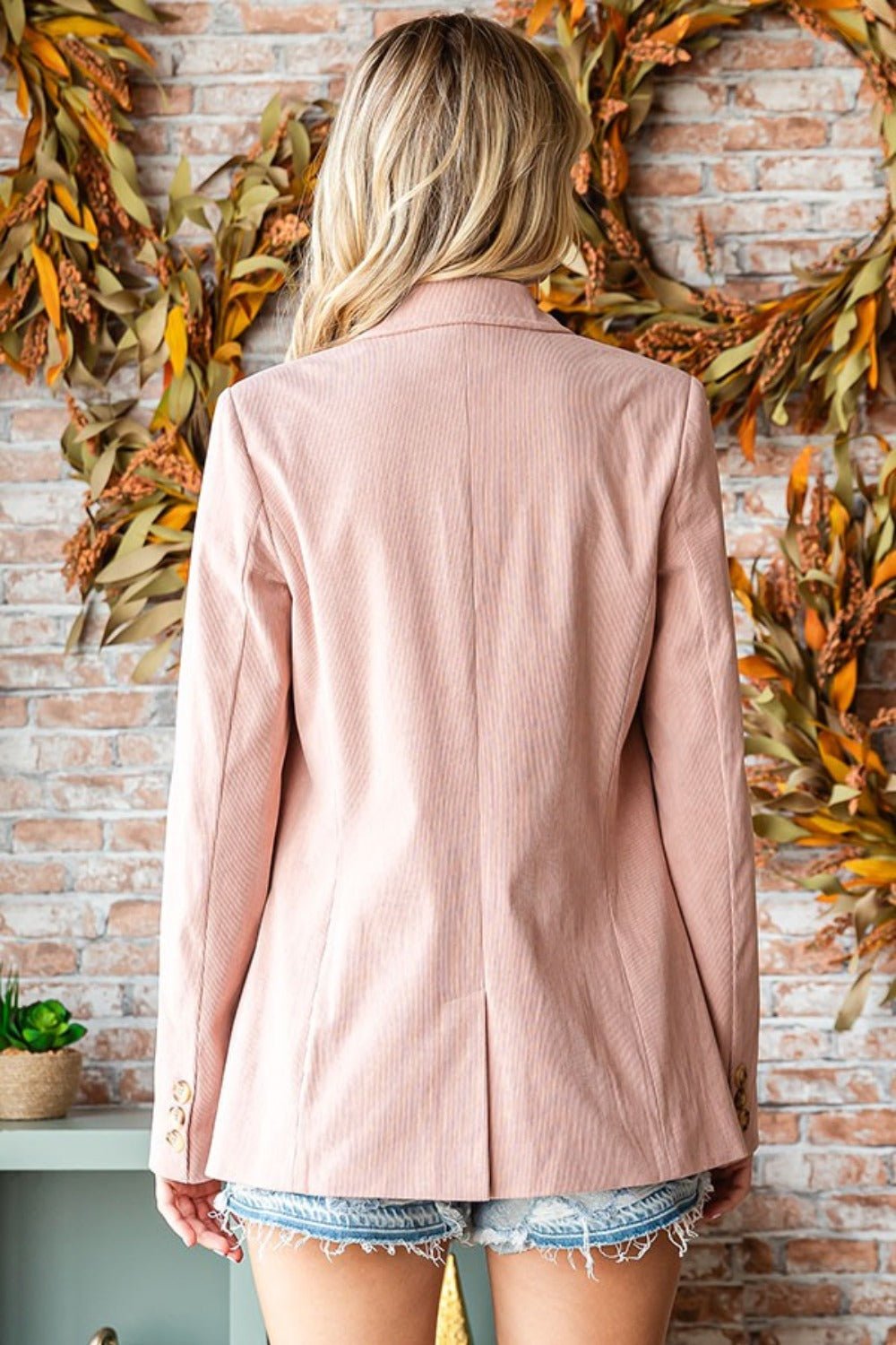 First Love - Single - Breasted Corduroy Blazer in Rose