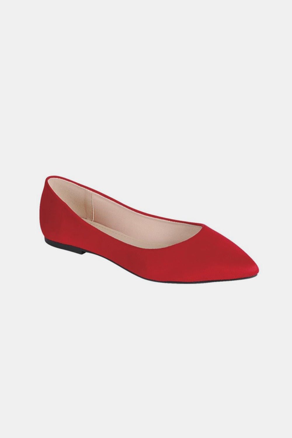 Forever Link - Red Pointy Toe Slip On Flats