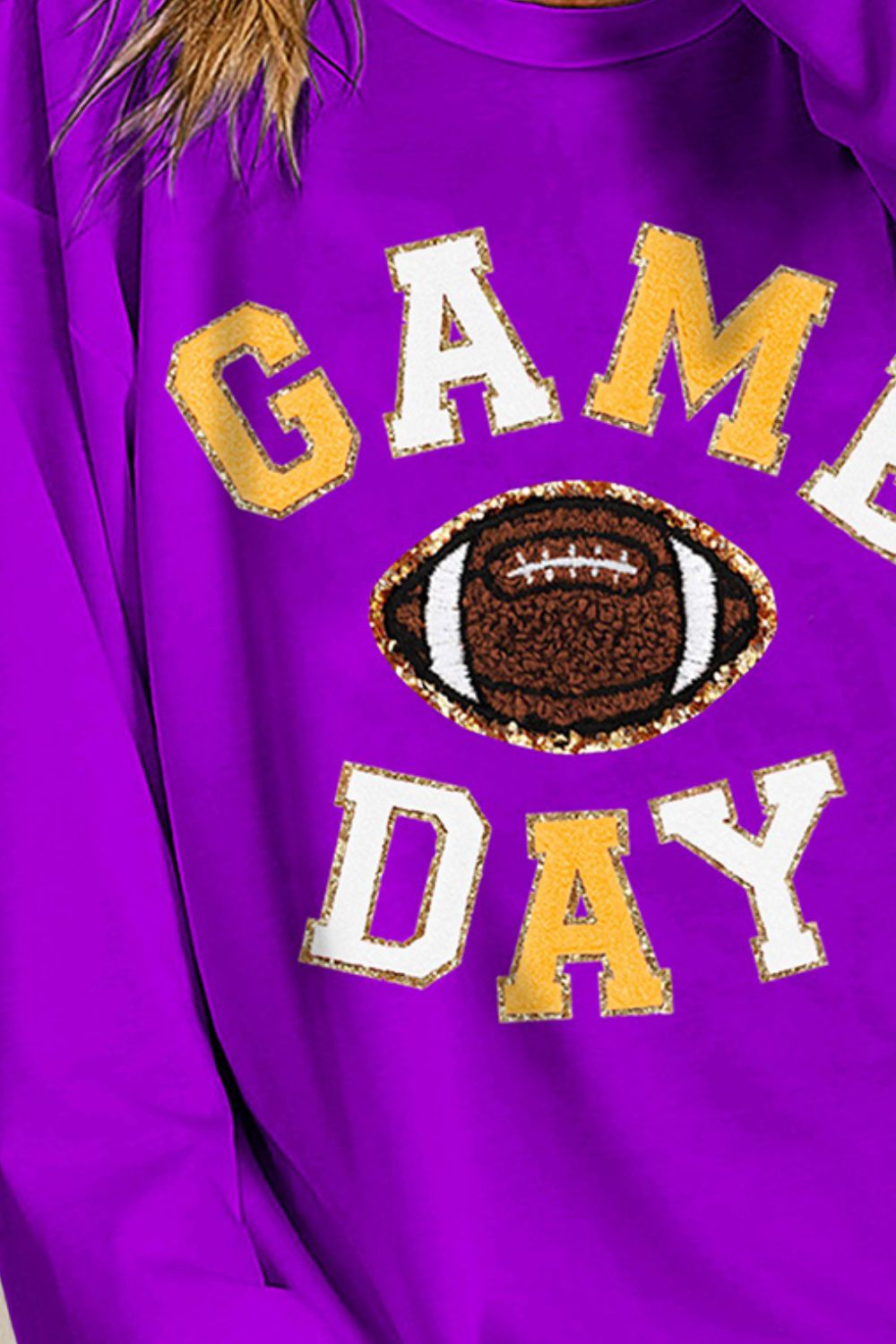 Game Day Graphic Football Sweatshirt in Purple & GoldSweatshirtBiBi