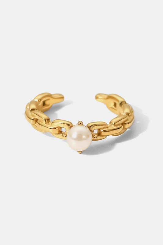 Gold Faux Pearl Adjustable RingRingBeach Rose Co.