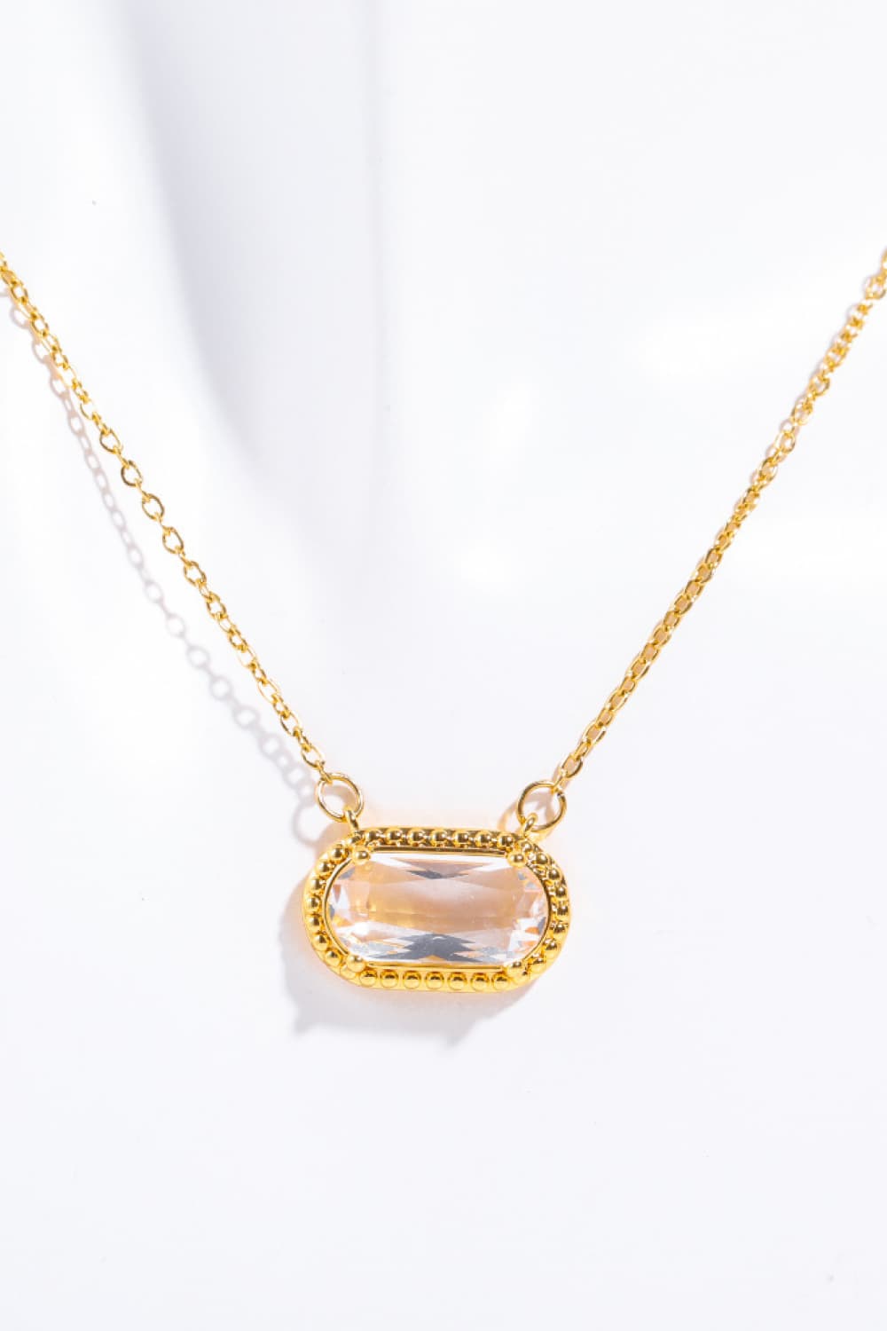 Gold Glass Crystal Pendant NecklaceNecklaceBeach Rose Co.