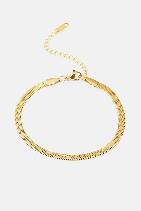 Gold Herringbone Chain BraceletBraceletBeach Rose Co.