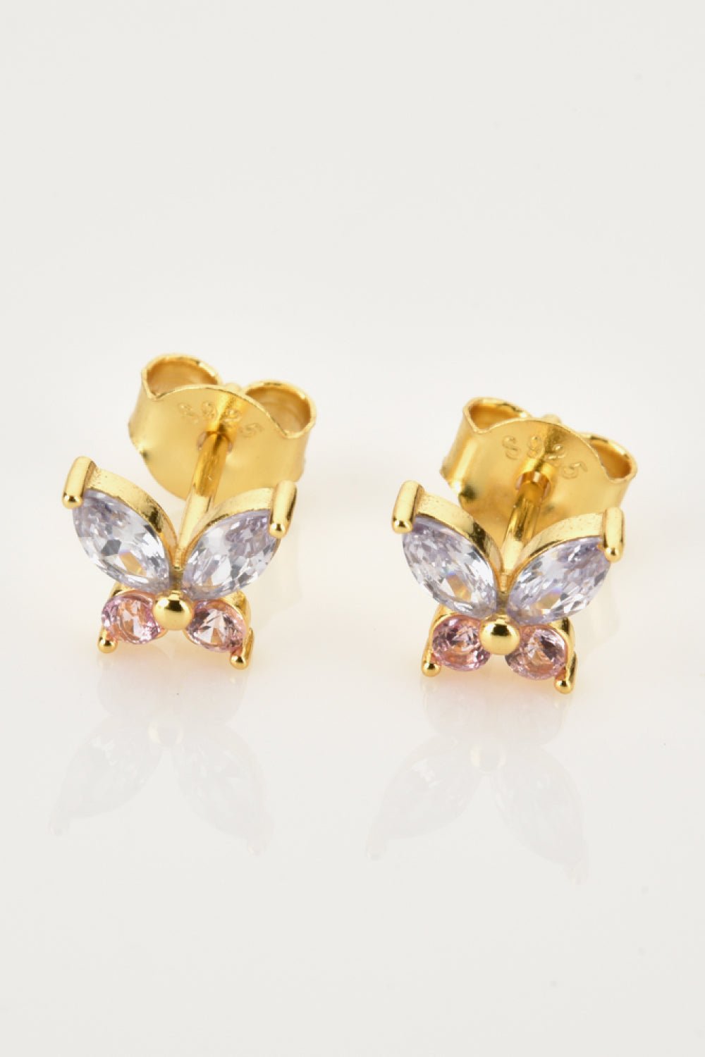 Gold Inlaid Zircon Butterfly Stud EarringsEarringsBeach Rose Co.