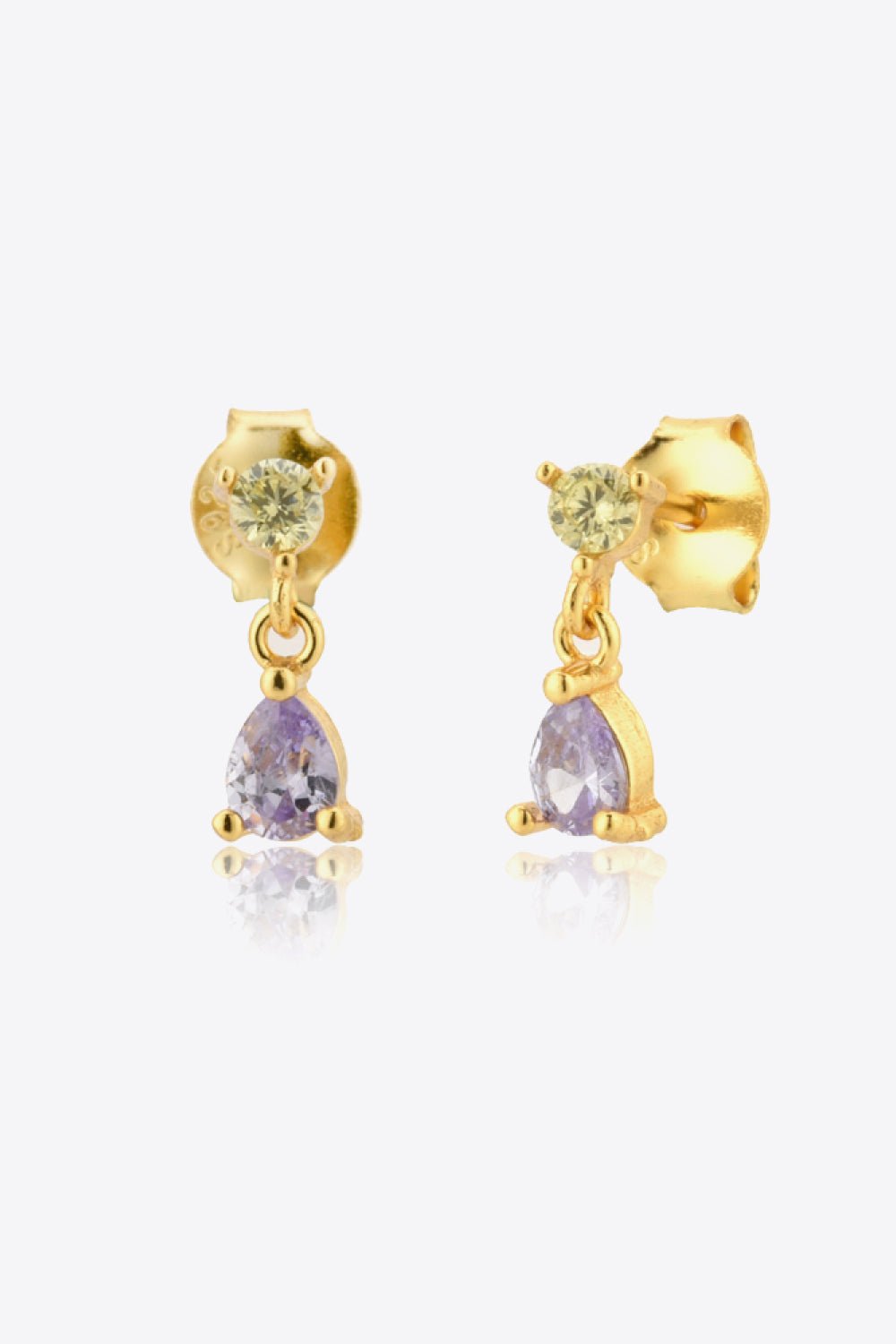 Gold Inlaid Zircon Drop EarringsEarringsTrendsi