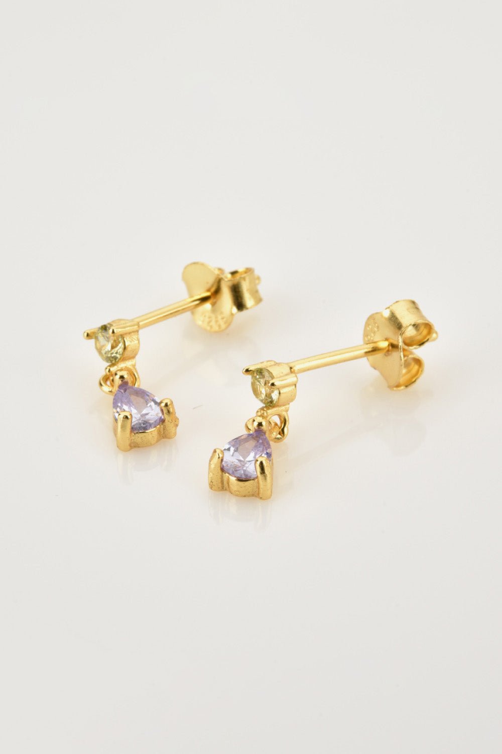 Gold Inlaid Zircon Drop EarringsEarringsTrendsi