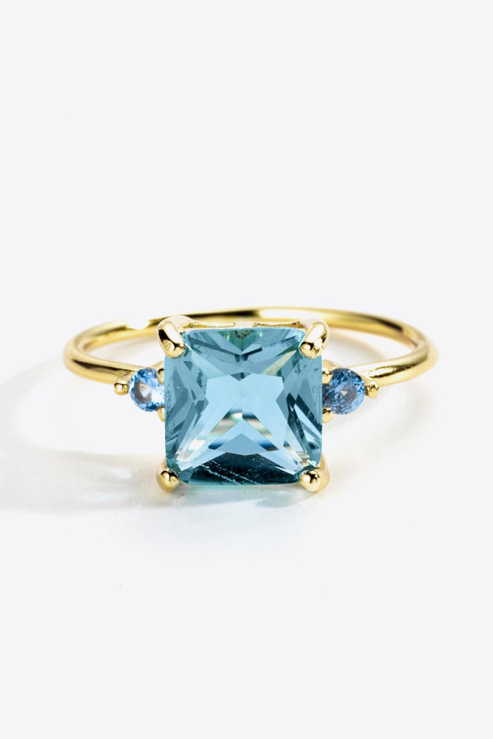 Gold Light Blue Art Deco RingRingBeach Rose Co.