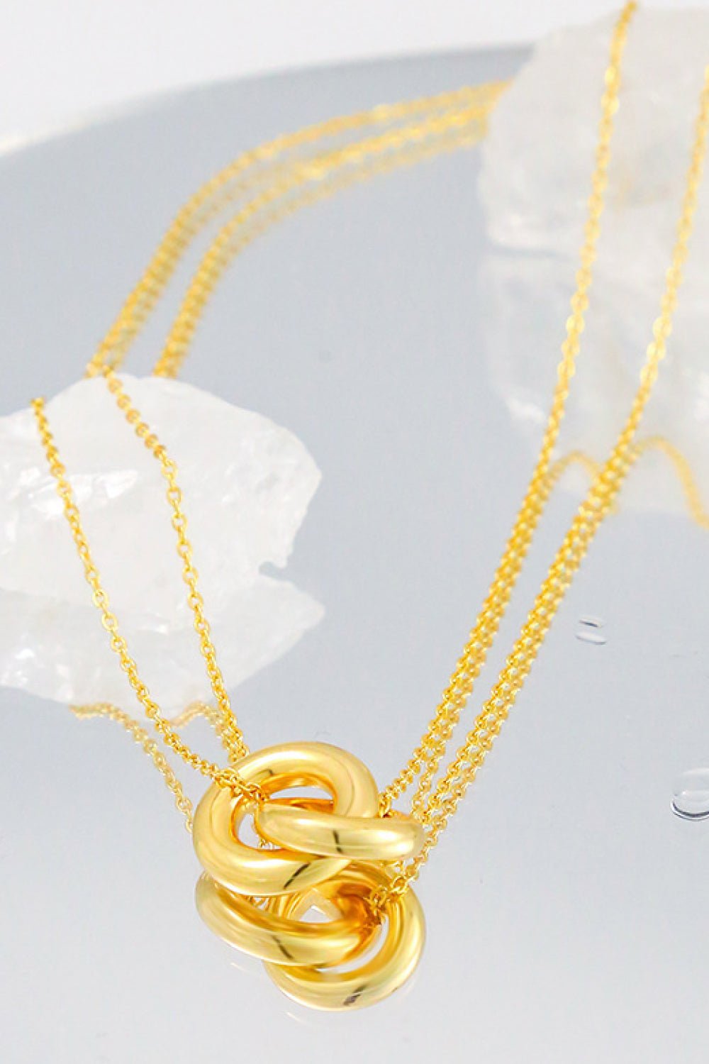 Gold Linked Ring Pendant Chain NecklaceNecklaceBeach Rose Co.