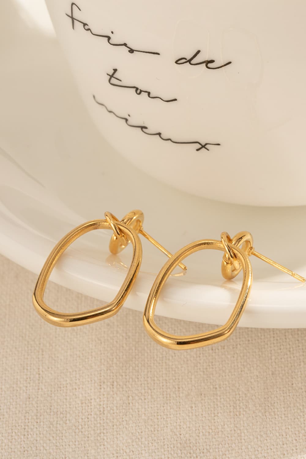 Gold Oblong Dangle EarringsEarringsBeach Rose Co.