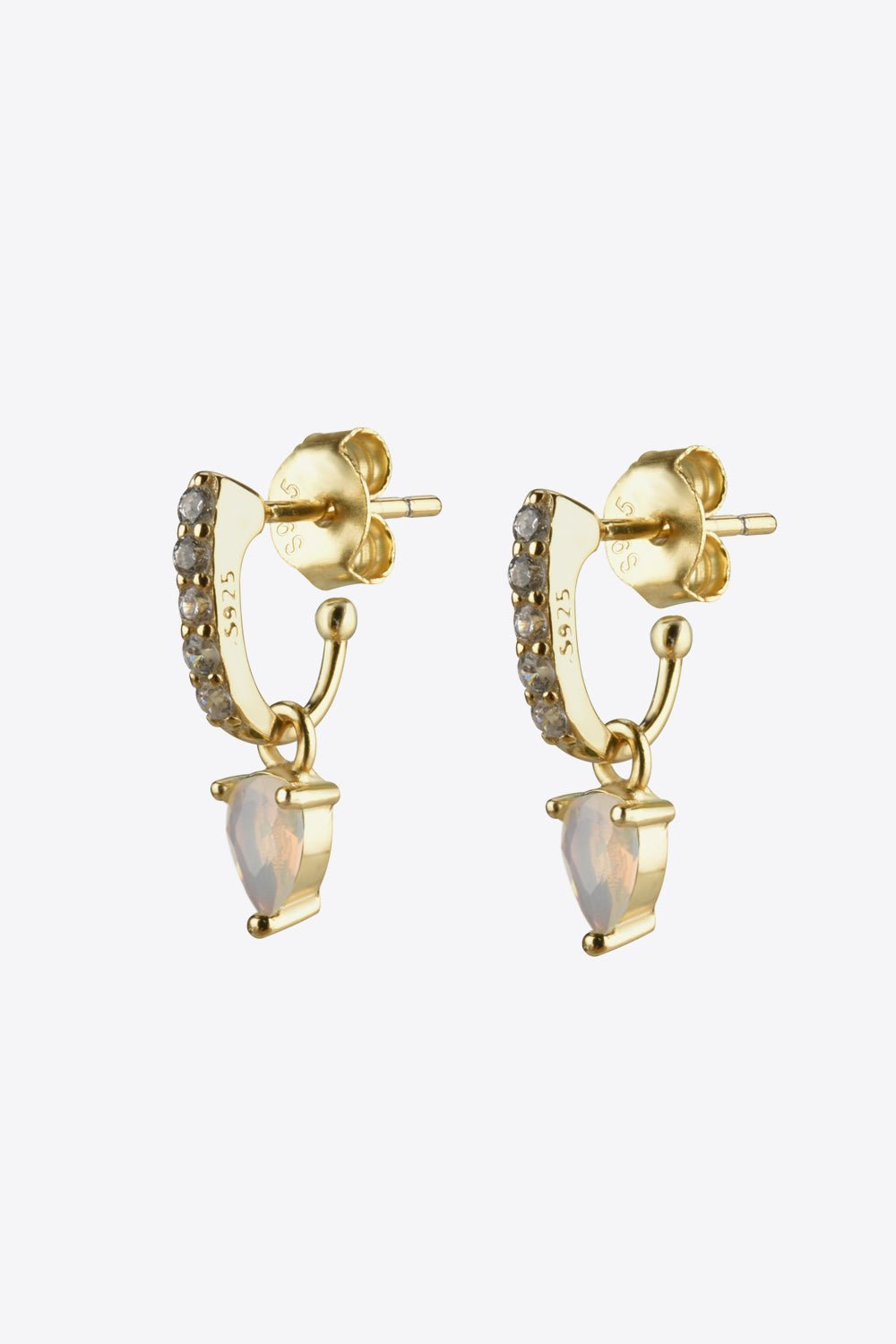 Gold Opal & Zircon Drop EarringsEarringsBeach Rose Co.