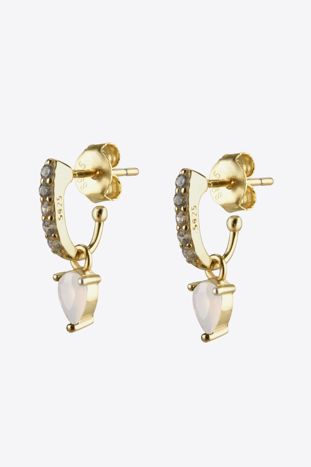 Gold Opal & Zircon Drop EarringsEarringsBeach Rose Co.