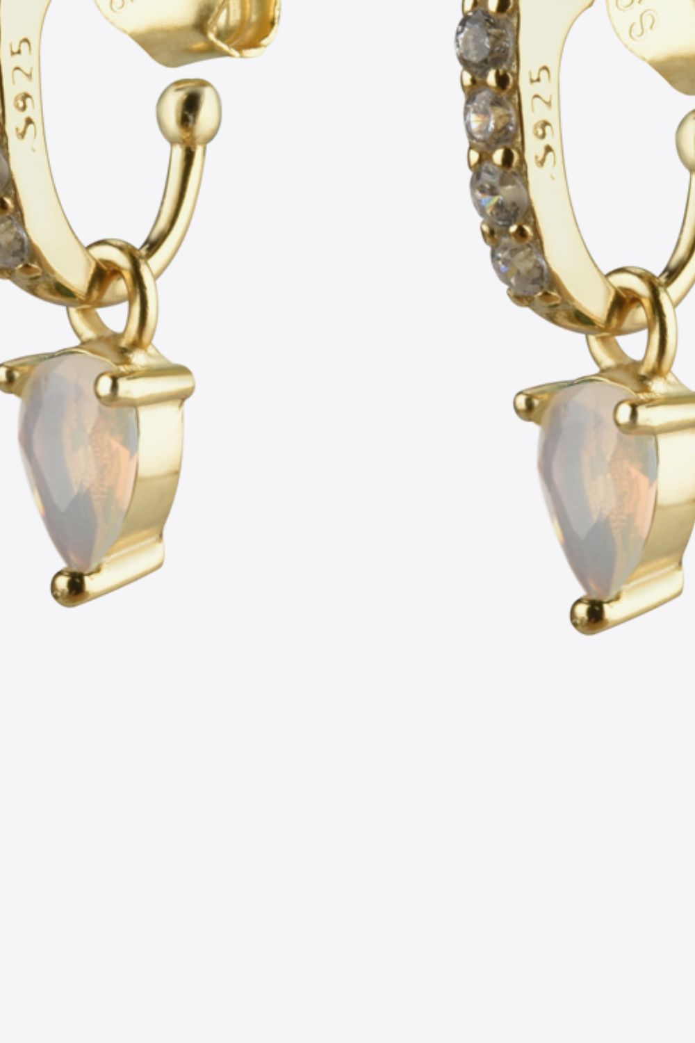 Gold Opal & Zircon Drop EarringsEarringsBeach Rose Co.