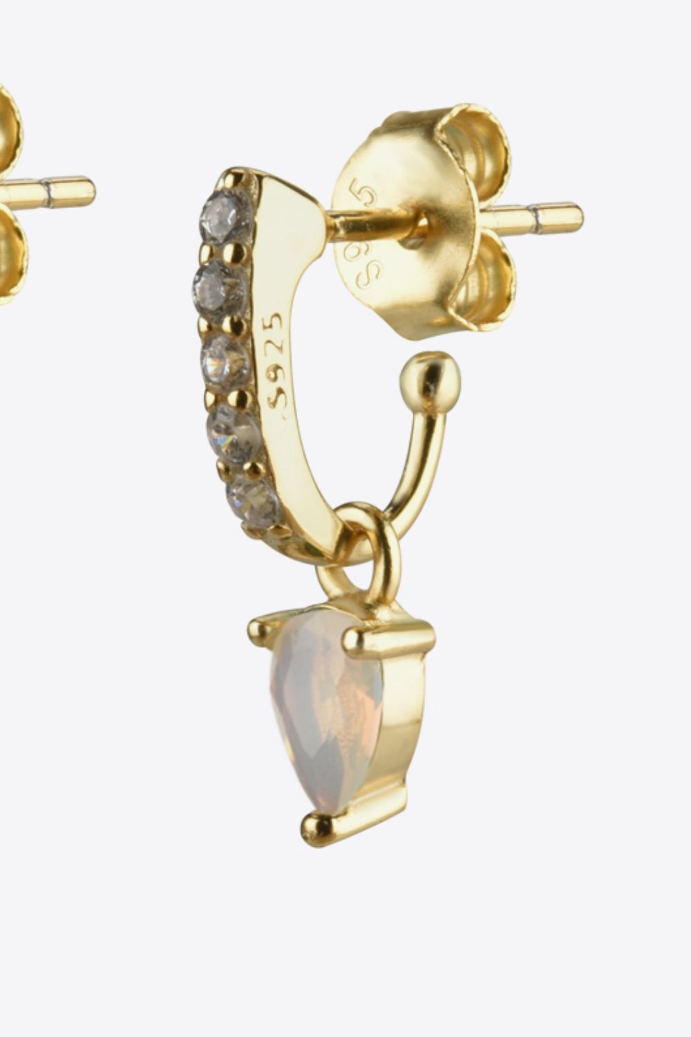 Gold Opal & Zircon Drop EarringsEarringsBeach Rose Co.