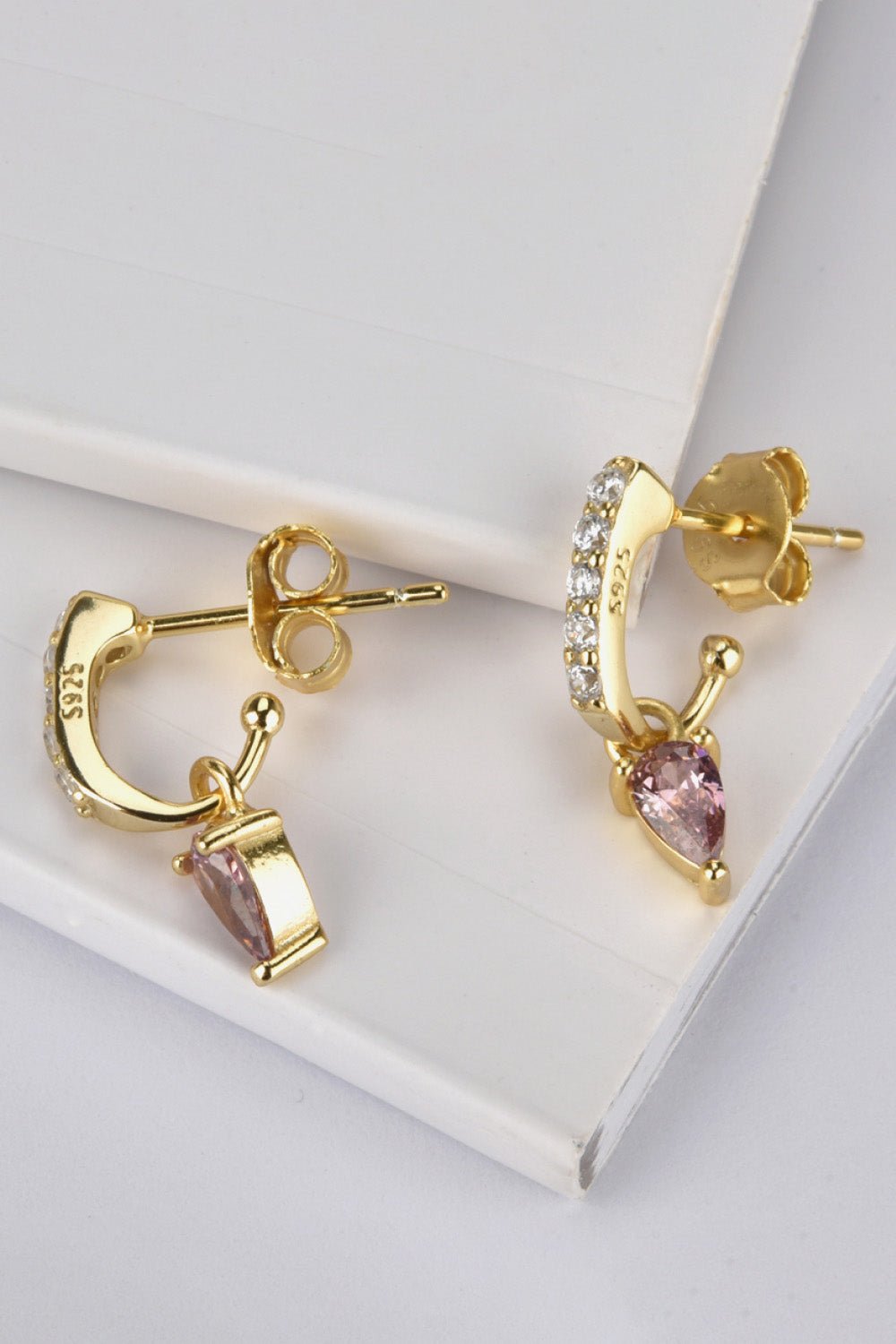 Gold Opal & Zircon Drop EarringsEarringsBeach Rose Co.