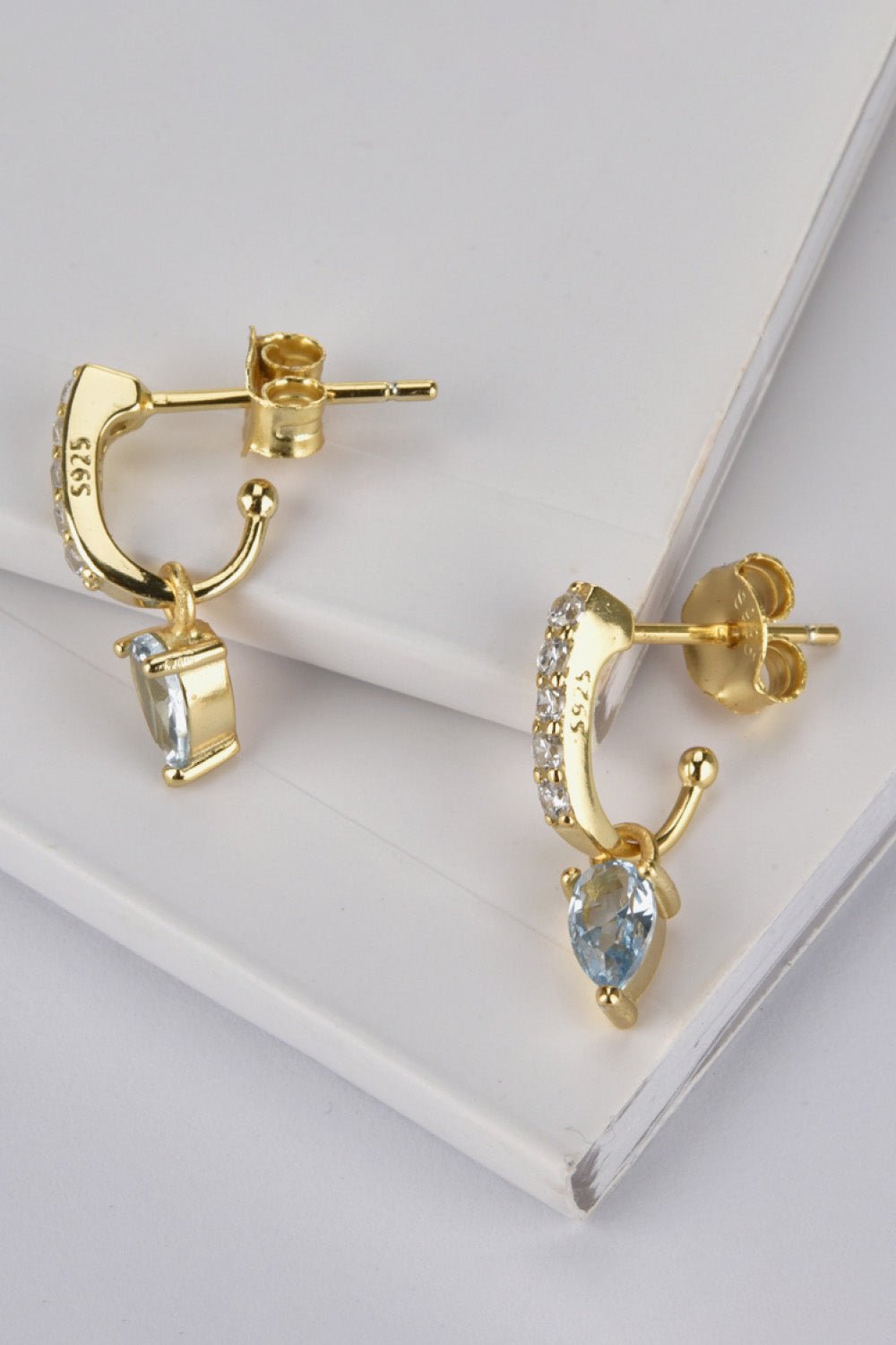 Gold Opal & Zircon Drop EarringsEarringsBeach Rose Co.