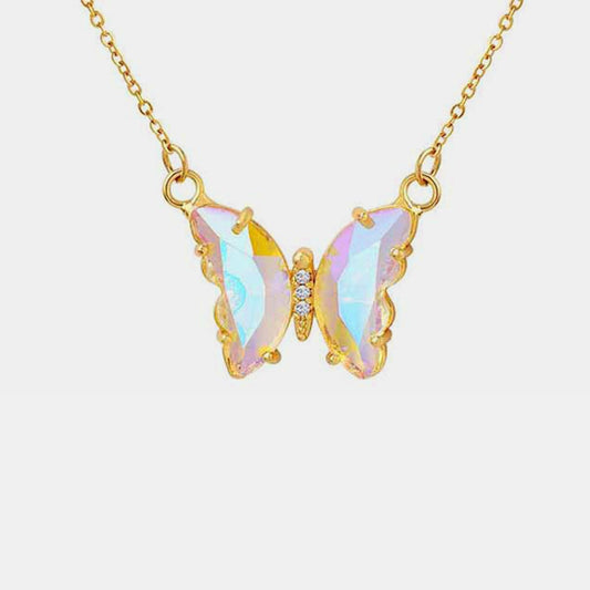 Gold-Plated Butterfly Pendant NecklaceNecklaceBeach Rose Co.