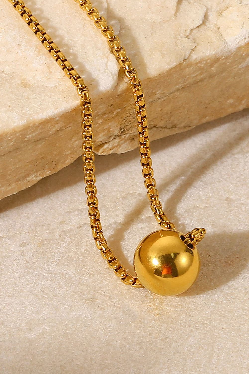 Gold Round Bead Pendant NecklaceNecklaceBeach Rose Co.