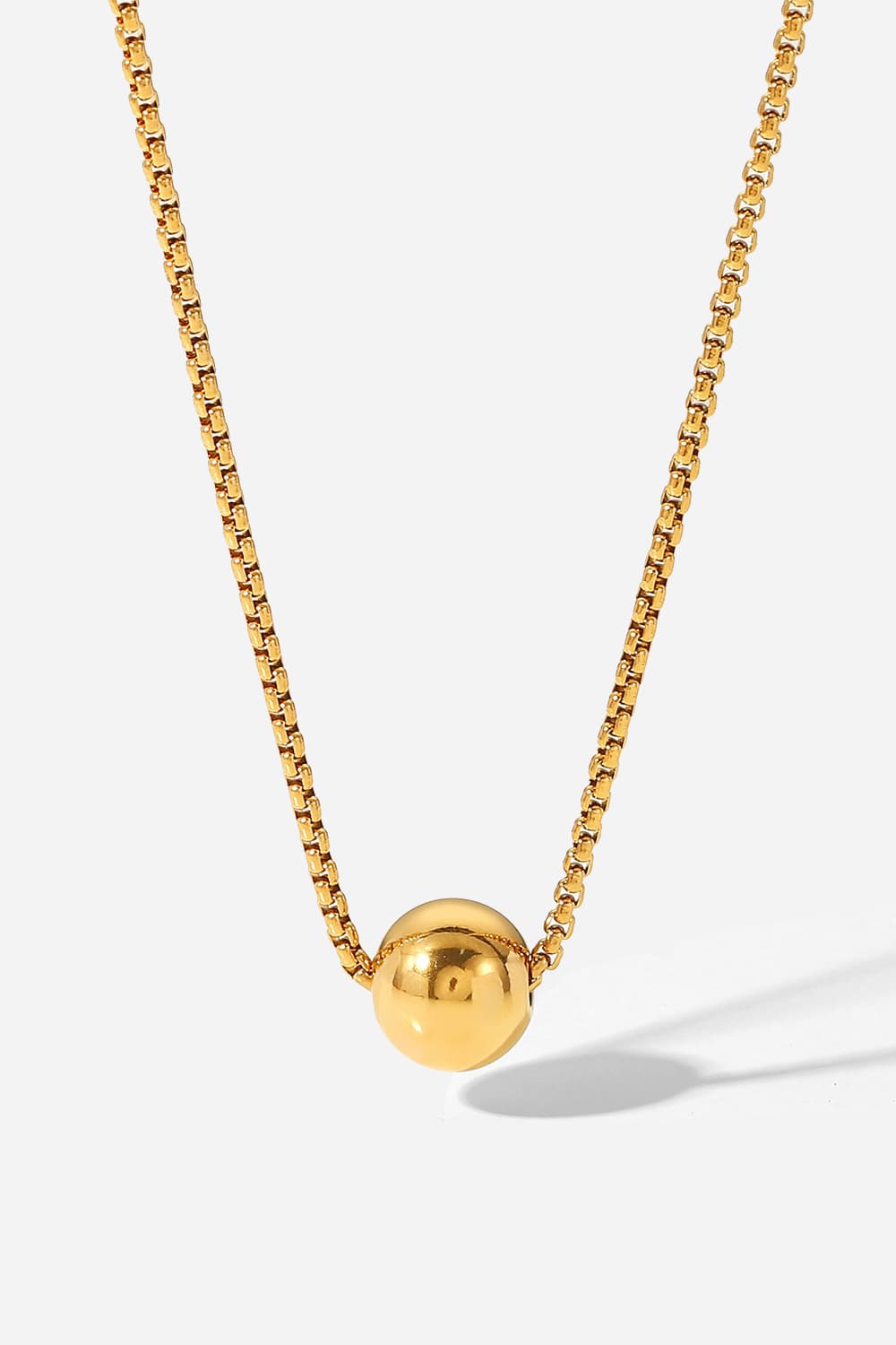 Gold Round Bead Pendant NecklaceNecklaceBeach Rose Co.