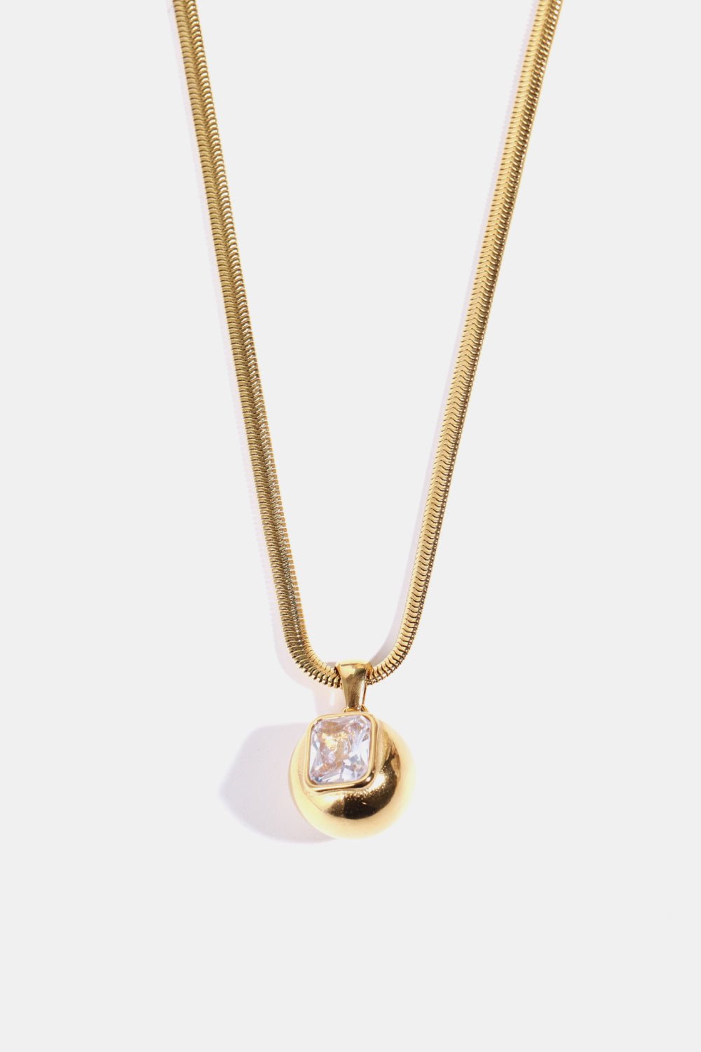 Gold Round Inlaid Zircon Pendant NecklaceNecklaceBeach Rose Co.