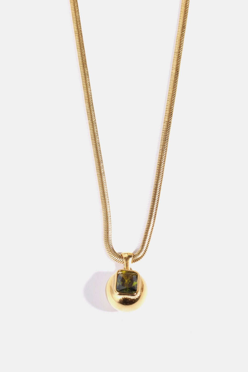 Gold Round Inlaid Zircon Pendant NecklaceNecklaceBeach Rose Co.