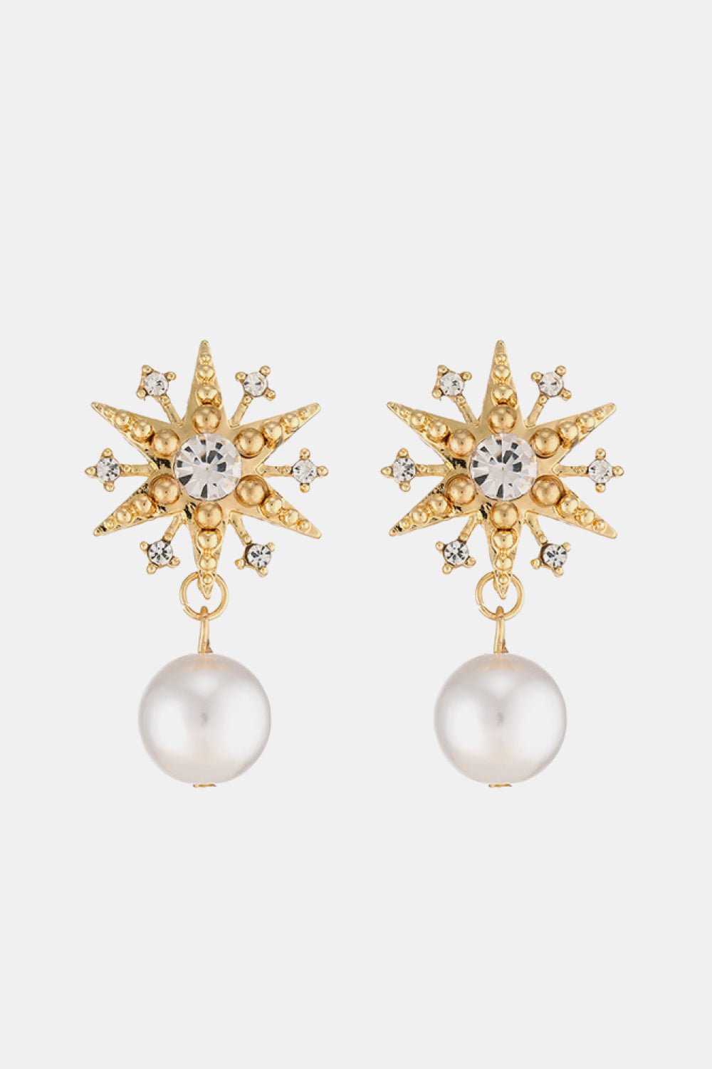 Gold Star Faux Pearl Drop EarringsEarringsBeach Rose Co.