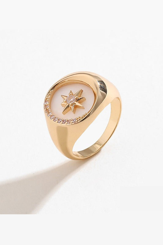 Gold Star Mother-Of-Pearl RingRingBeach Rose Co.