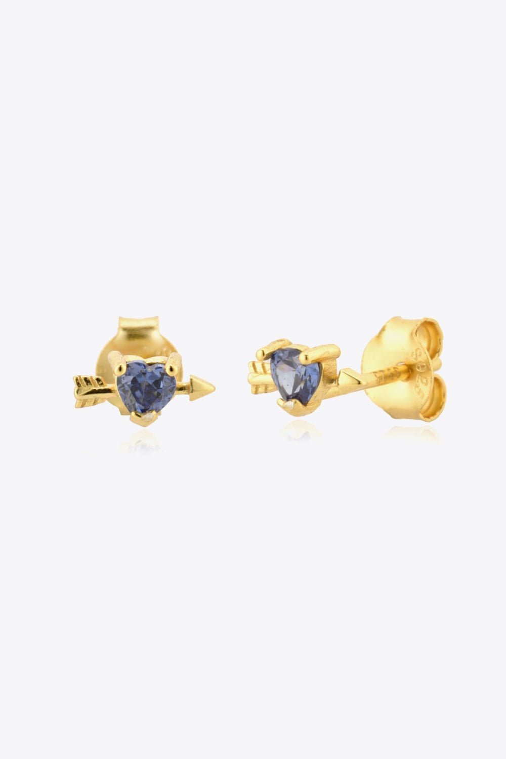 Gold Tanzanite Heart Stud EarringsEarringsBeach Rose Co.