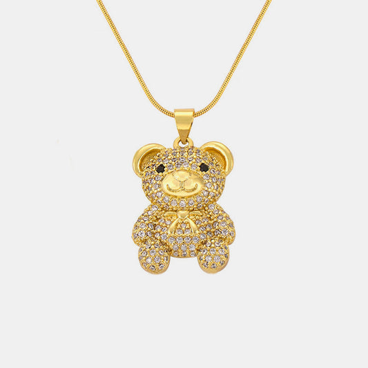 Gold Teddy Bear Pendant NecklaceNecklaceBeach Rose Co.