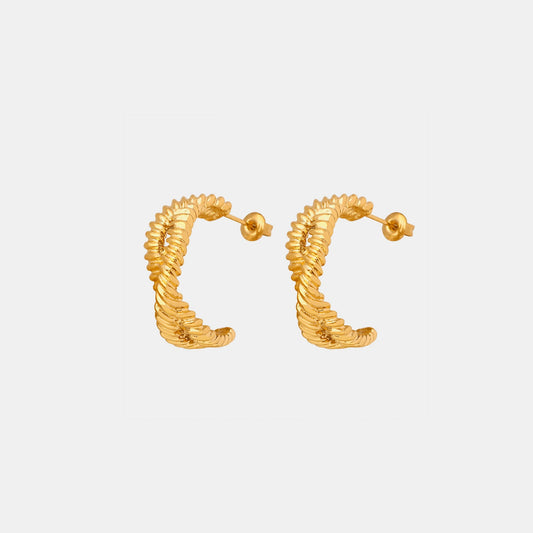 Gold Twisted C-Hoop EarringsEarringsBeach Rose Co.