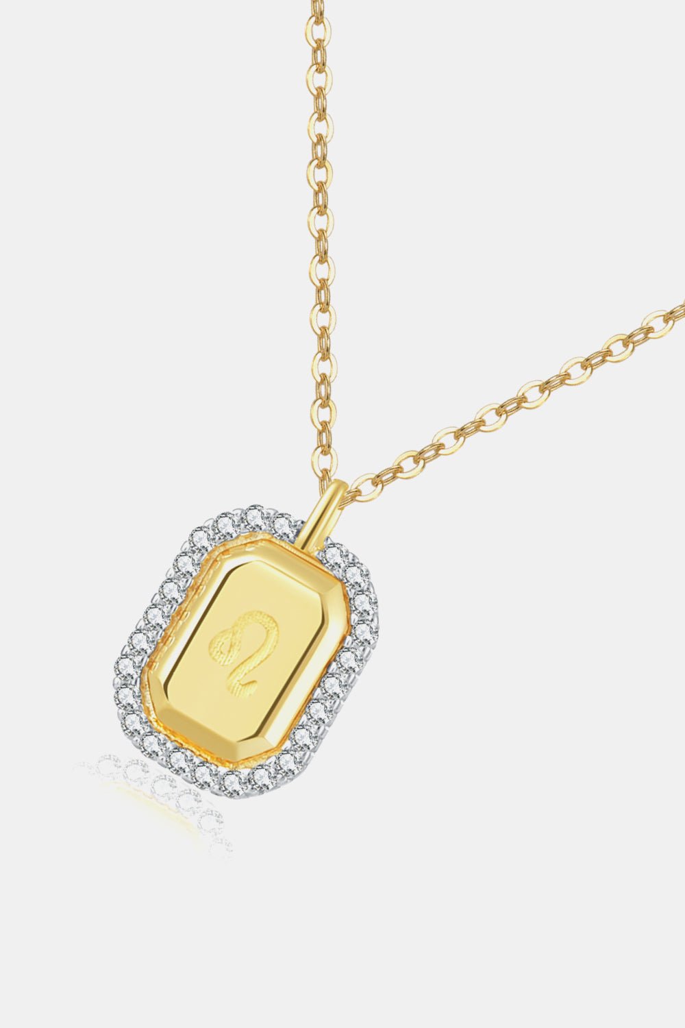 Gold Zircon Art Deco Zodiac Pendant NecklaceNecklaceBeach Rose Co.