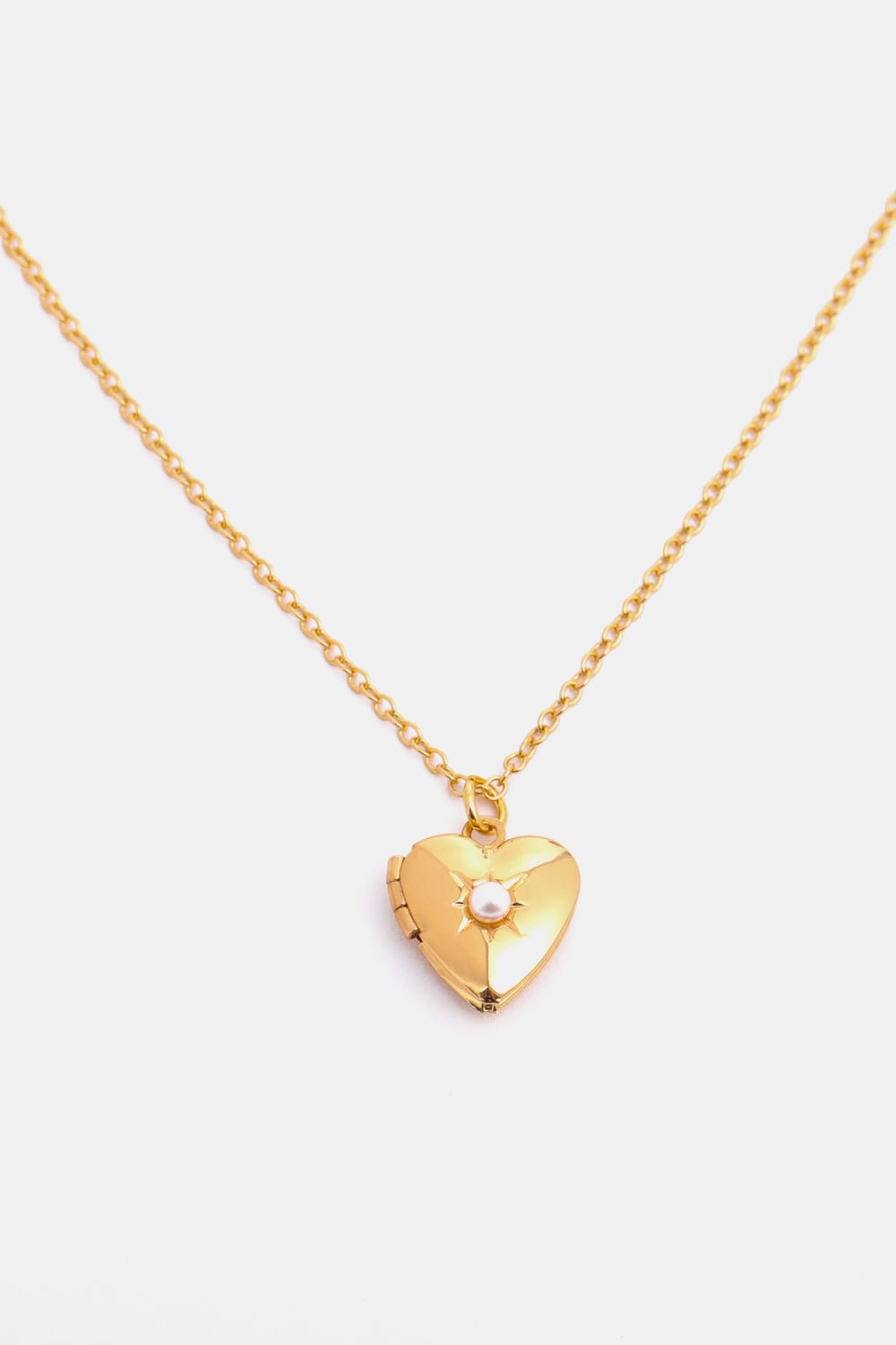Gold Zircon Birthstone Heart Locket Pendant NecklaceNecklaceBeach Rose Co.
