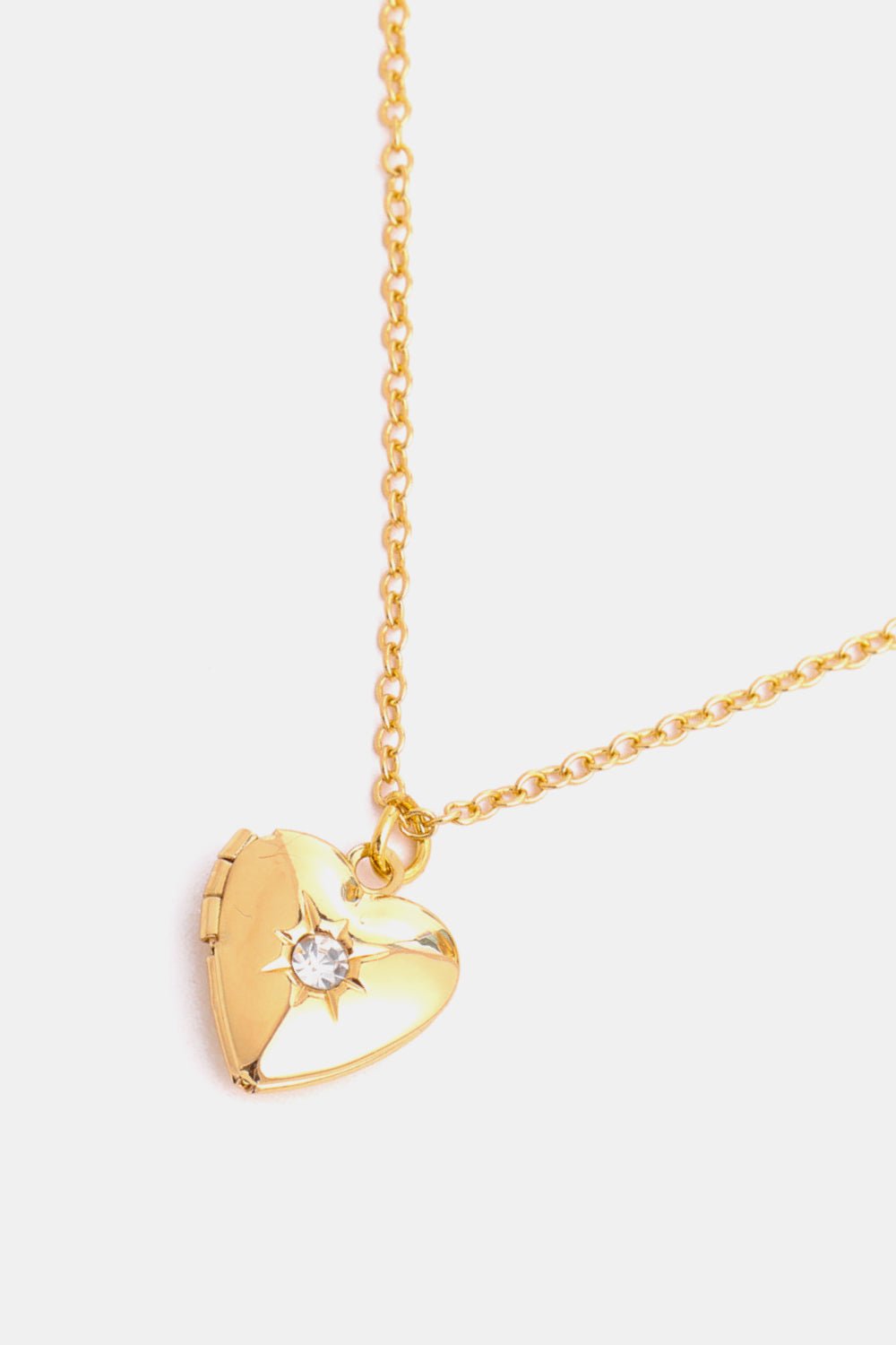 Gold Zircon Birthstone Heart Locket Pendant NecklaceNecklaceBeach Rose Co.