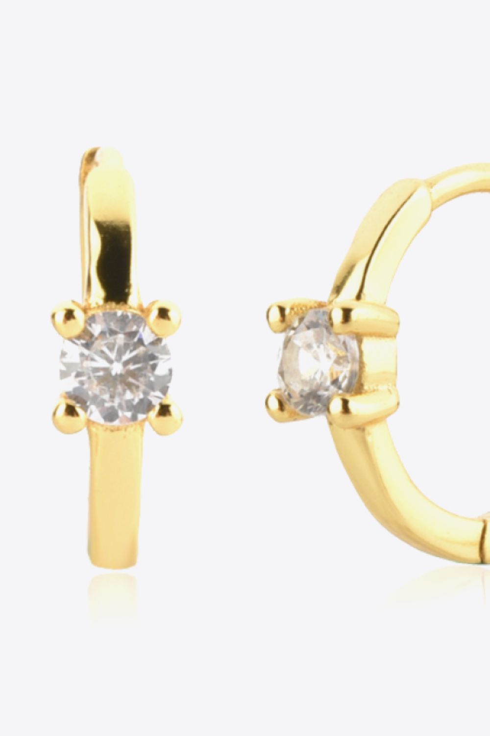 Gold Zircon Huggie EarringsEarringsBeach Rose Co.