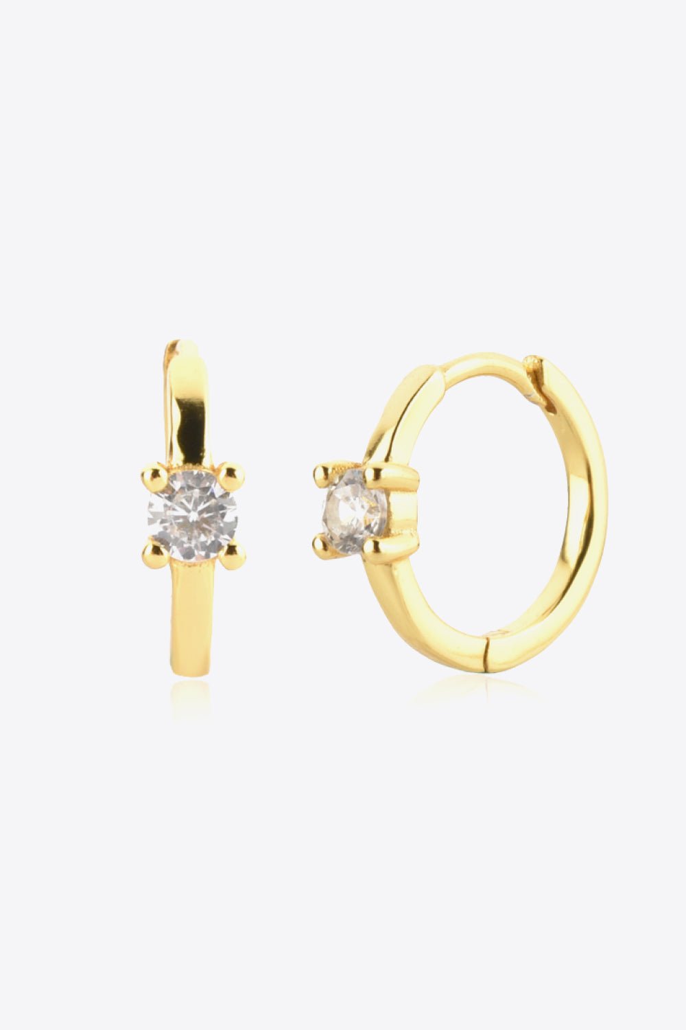 Gold Zircon Huggie EarringsEarringsBeach Rose Co.