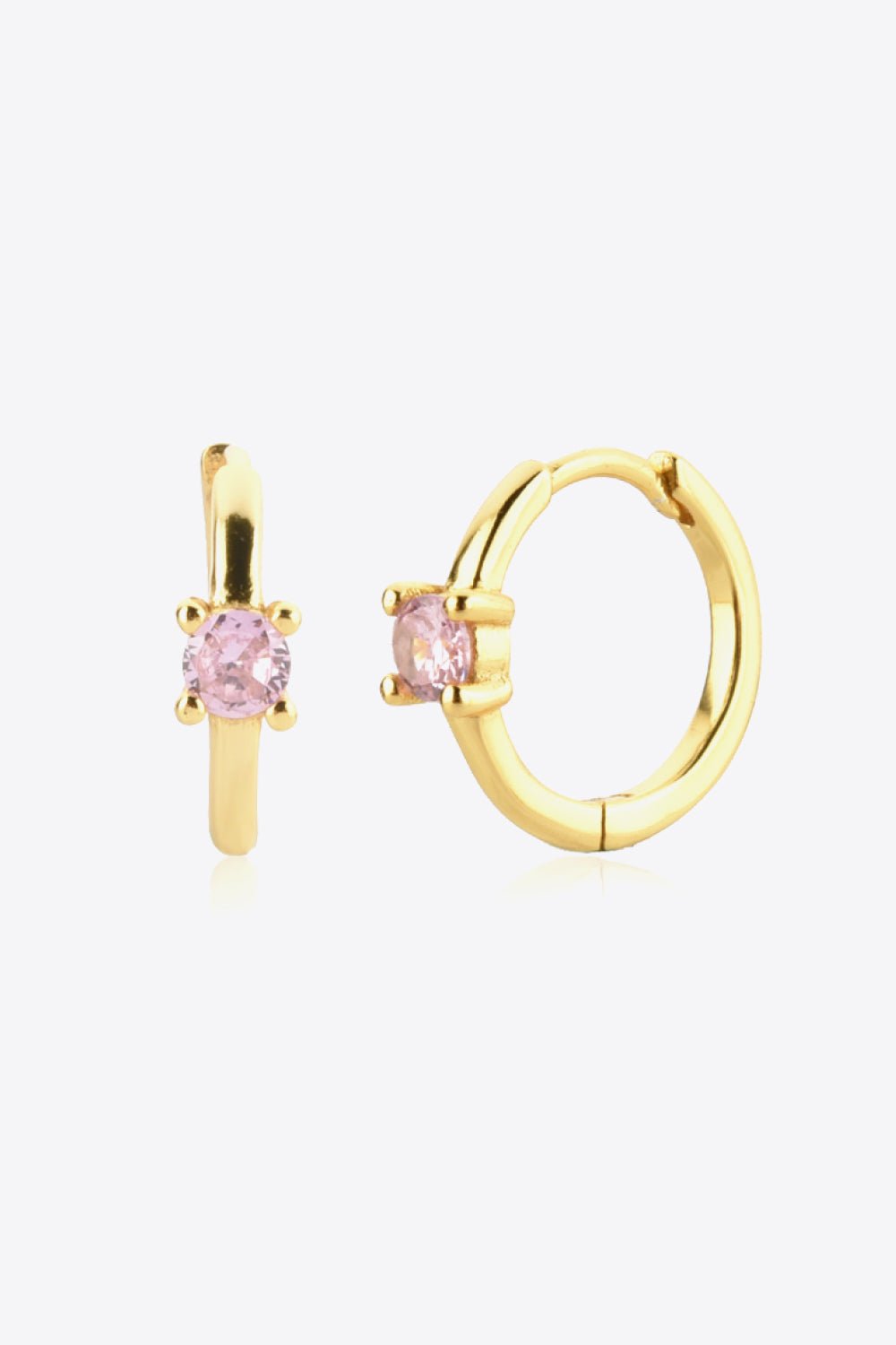 Gold Zircon Huggie EarringsEarringsBeach Rose Co.