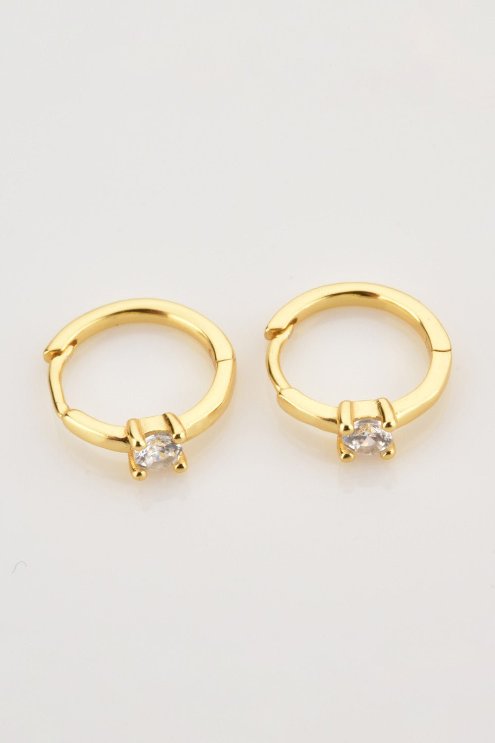 Gold Zircon Huggie EarringsEarringsBeach Rose Co.