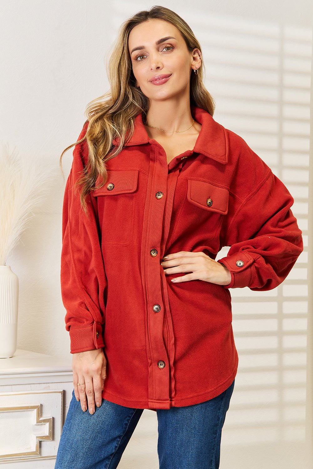 Heimish - Button Down Shacket in Rust