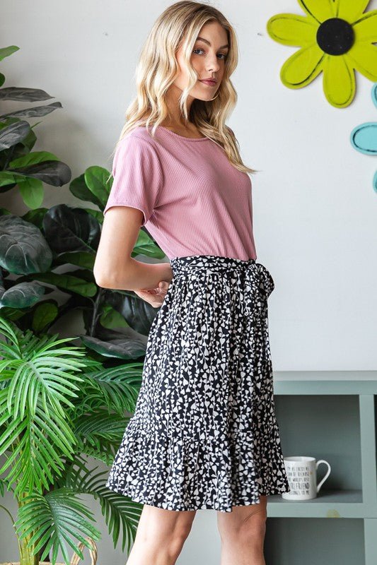 Heimish - Short Sleeve Animal Print Mini Dress in Mauve