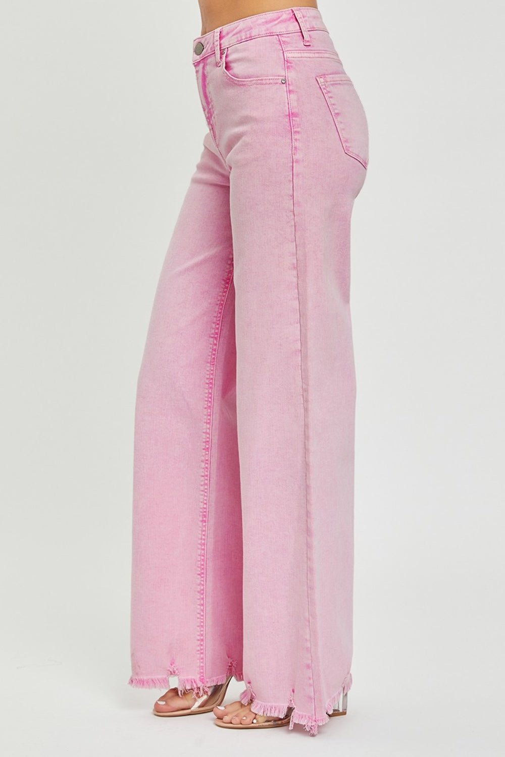 High Rise Wide Leg Jeans in Acid PinkJeansRISEN