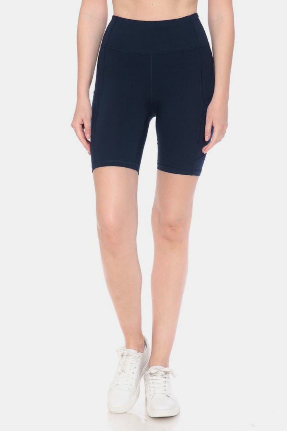 High Waist Active Shorts in NavyShortsLeggings Depot