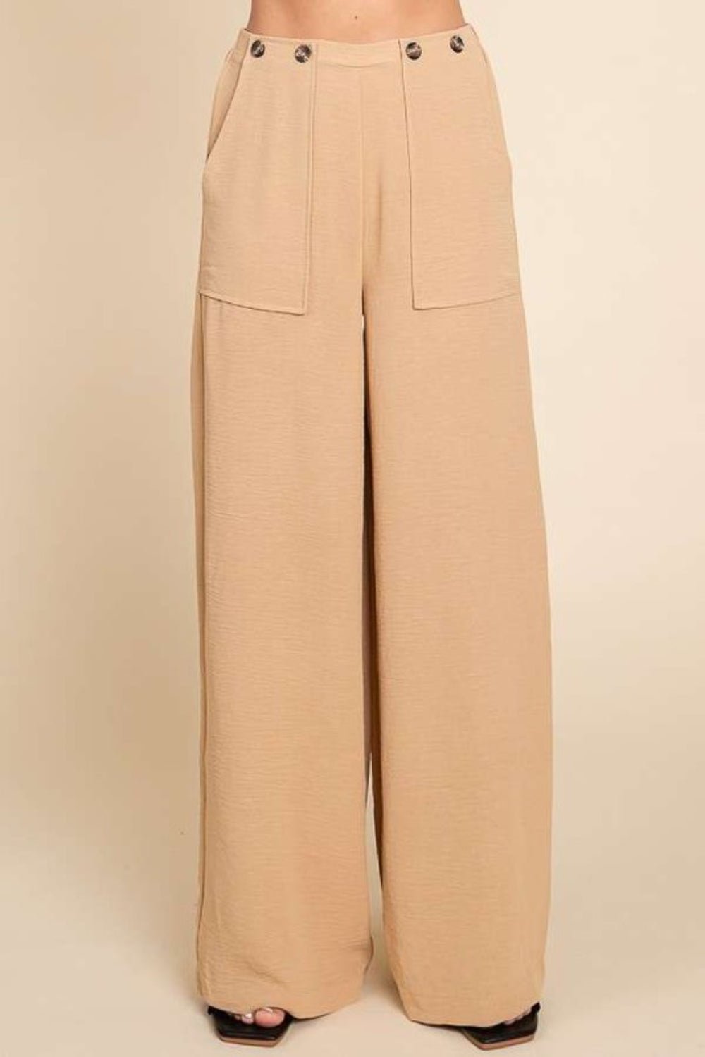 High Waist Wide Leg Pants in Iced CoffeePantsCulture Code