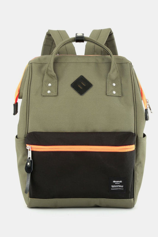 HIMAWARI - Large Contrast Zipper Waterproof Backpack