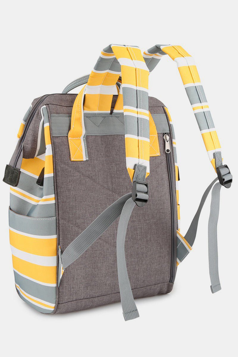 HIMAWARI - Striped Waterproof Nylon Backpack