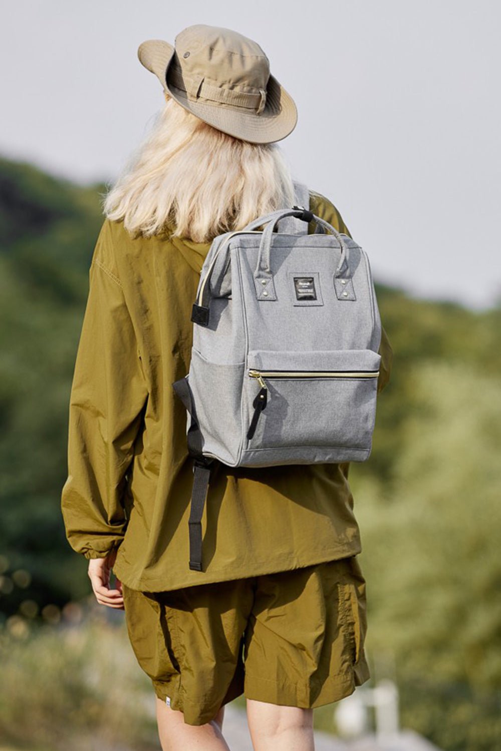 HIMAWARI - Waterproof Canvas Backpack with Side Pockets