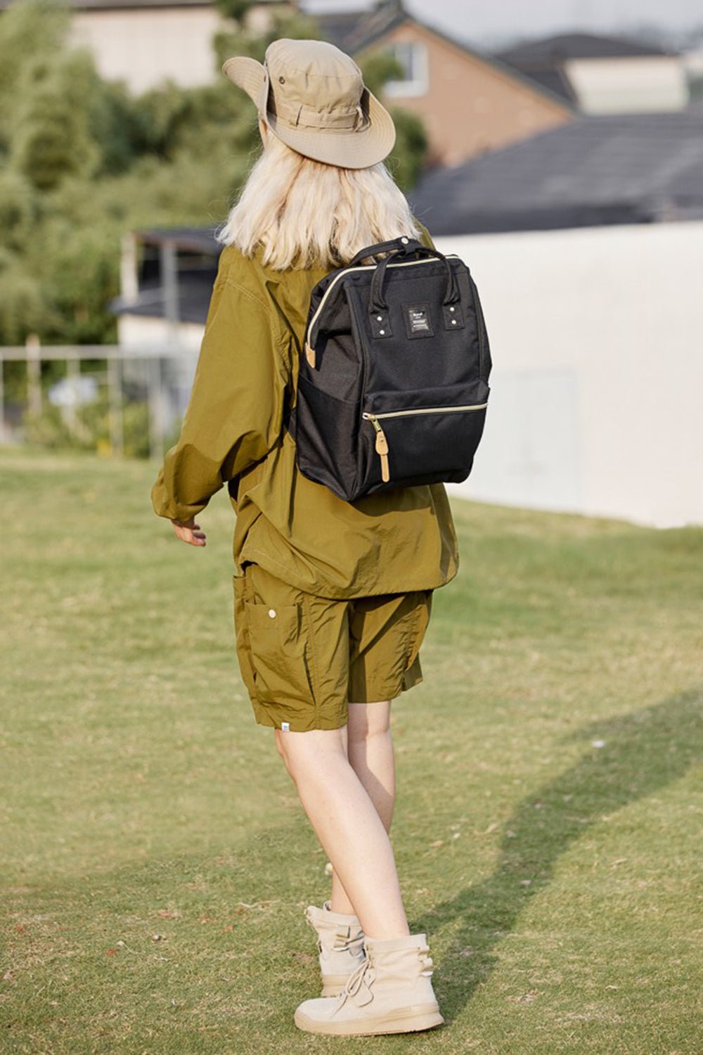 HIMAWARI - Waterproof Canvas Backpack with Side Pockets