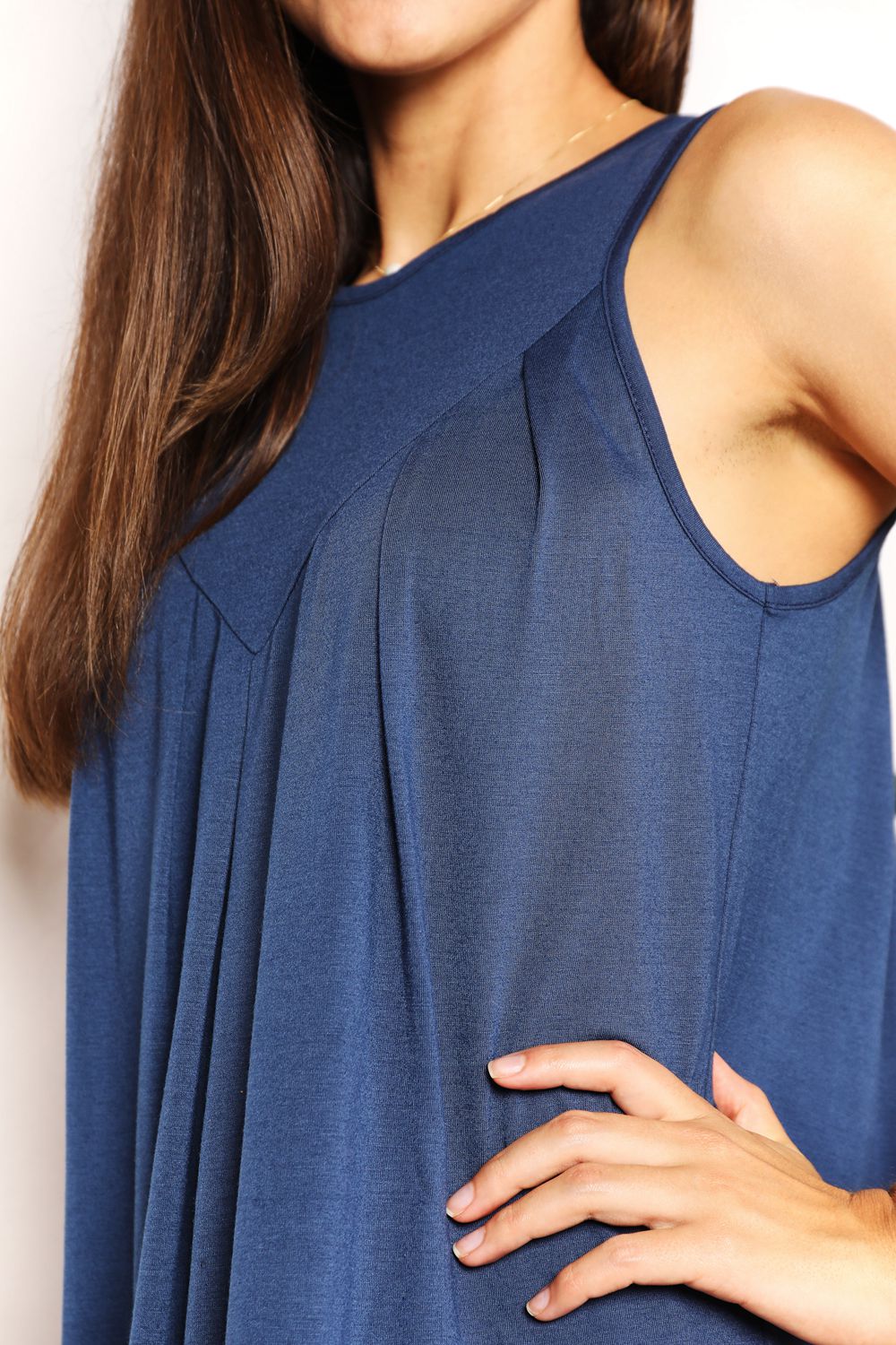 HUNDREDTH - Sleeveless Mini Dress in Dark Blue