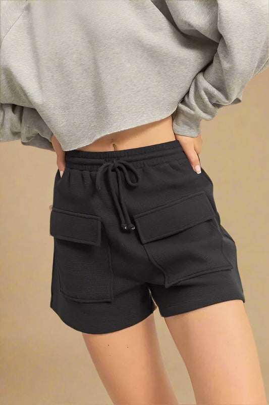 HYFVE - Black Waffle Knit Cargo Shorts