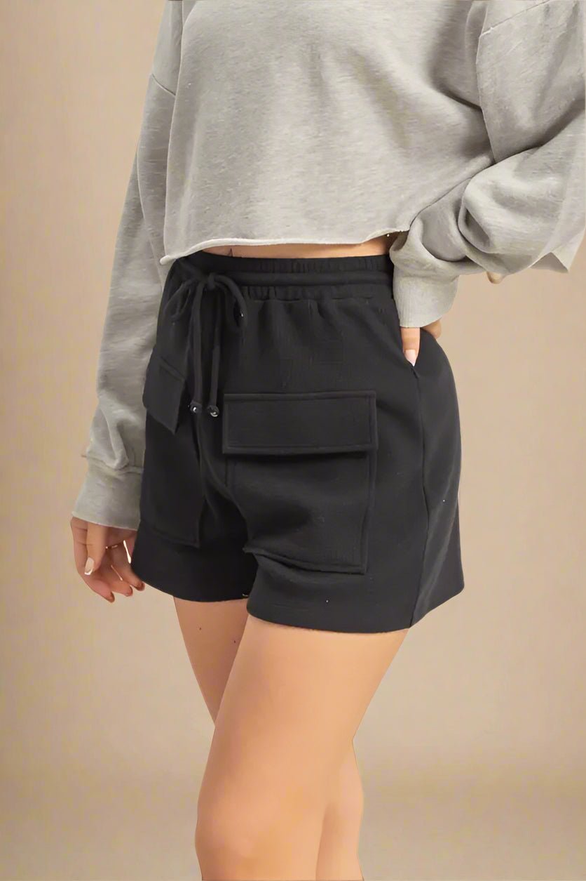 HYFVE - Black Waffle Knit Cargo Shorts